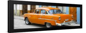 Cuba Fuerte Collection Panoramic - Cuban Orange Classic Car in Havana-Philippe Hugonnard-Framed Photographic Print
