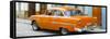 Cuba Fuerte Collection Panoramic - Cuban Orange Classic Car in Havana-Philippe Hugonnard-Framed Stretched Canvas