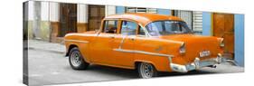 Cuba Fuerte Collection Panoramic - Cuban Orange Classic Car in Havana-Philippe Hugonnard-Stretched Canvas