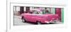 Cuba Fuerte Collection Panoramic - Cuban Pink Classic Car in Havana-Philippe Hugonnard-Framed Photographic Print