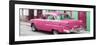 Cuba Fuerte Collection Panoramic - Cuban Pink Classic Car in Havana-Philippe Hugonnard-Framed Photographic Print