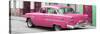 Cuba Fuerte Collection Panoramic - Cuban Pink Classic Car in Havana-Philippe Hugonnard-Stretched Canvas