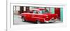 Cuba Fuerte Collection Panoramic - Cuban Red Classic Car in Havana-Philippe Hugonnard-Framed Premium Photographic Print