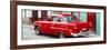 Cuba Fuerte Collection Panoramic - Cuban Red Classic Car in Havana-Philippe Hugonnard-Framed Photographic Print