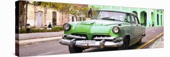 Cuba Fuerte Collection Panoramic - Cuban Retro Car at Sunset-Philippe Hugonnard-Stretched Canvas