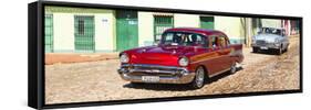 Cuba Fuerte Collection Panoramic - Cuban Taxis-Philippe Hugonnard-Framed Stretched Canvas