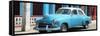 Cuba Fuerte Collection Panoramic - Cuban Turquoise Car-Philippe Hugonnard-Framed Stretched Canvas