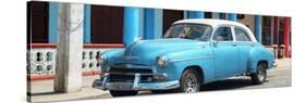 Cuba Fuerte Collection Panoramic - Cuban Turquoise Car-Philippe Hugonnard-Stretched Canvas