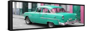 Cuba Fuerte Collection Panoramic - Cuban Turquoise Classic Car in Havana-Philippe Hugonnard-Framed Stretched Canvas