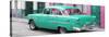 Cuba Fuerte Collection Panoramic - Cuban Turquoise Classic Car in Havana-Philippe Hugonnard-Stretched Canvas