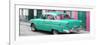 Cuba Fuerte Collection Panoramic - Cuban Turquoise Classic Car in Havana-Philippe Hugonnard-Framed Premium Photographic Print