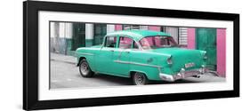 Cuba Fuerte Collection Panoramic - Cuban Turquoise Classic Car in Havana-Philippe Hugonnard-Framed Photographic Print