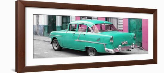 Cuba Fuerte Collection Panoramic - Cuban Turquoise Classic Car in Havana-Philippe Hugonnard-Framed Photographic Print