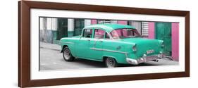Cuba Fuerte Collection Panoramic - Cuban Turquoise Classic Car in Havana-Philippe Hugonnard-Framed Photographic Print