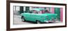 Cuba Fuerte Collection Panoramic - Cuban Turquoise Classic Car in Havana-Philippe Hugonnard-Framed Photographic Print