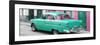 Cuba Fuerte Collection Panoramic - Cuban Turquoise Classic Car in Havana-Philippe Hugonnard-Framed Photographic Print