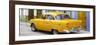 Cuba Fuerte Collection Panoramic - Cuban Yellow Classic Car in Havana-Philippe Hugonnard-Framed Photographic Print