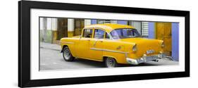 Cuba Fuerte Collection Panoramic - Cuban Yellow Classic Car in Havana-Philippe Hugonnard-Framed Photographic Print