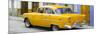 Cuba Fuerte Collection Panoramic - Cuban Yellow Classic Car in Havana-Philippe Hugonnard-Mounted Photographic Print