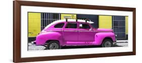 Cuba Fuerte Collection Panoramic - Deep Pink Vintage Car-Philippe Hugonnard-Framed Photographic Print