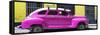 Cuba Fuerte Collection Panoramic - Deep Pink Vintage Car-Philippe Hugonnard-Framed Stretched Canvas