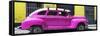 Cuba Fuerte Collection Panoramic - Deep Pink Vintage Car-Philippe Hugonnard-Framed Stretched Canvas