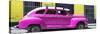 Cuba Fuerte Collection Panoramic - Deep Pink Vintage Car-Philippe Hugonnard-Stretched Canvas