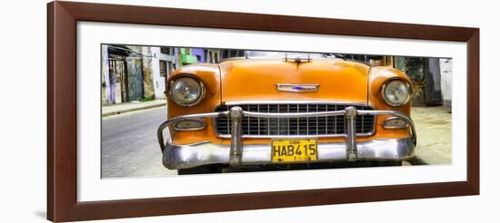 Cuba Fuerte Collection Panoramic - Detail on Orange Classic Chevrolet-Philippe Hugonnard-Framed Photographic Print