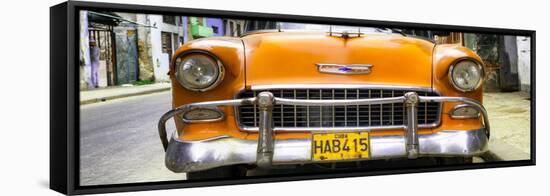 Cuba Fuerte Collection Panoramic - Detail on Orange Classic Chevrolet-Philippe Hugonnard-Framed Stretched Canvas