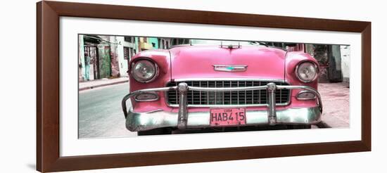 Cuba Fuerte Collection Panoramic - Detail on Pink Classic Chevrolet-Philippe Hugonnard-Framed Photographic Print