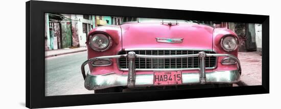 Cuba Fuerte Collection Panoramic - Detail on Pink Classic Chevrolet-Philippe Hugonnard-Framed Photographic Print