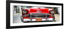 Cuba Fuerte Collection Panoramic - Detail on Red Classic Chevrolet-Philippe Hugonnard-Framed Photographic Print