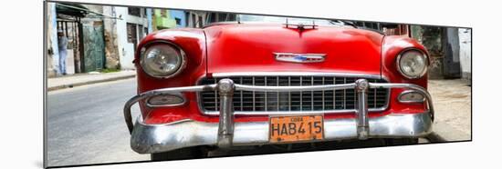 Cuba Fuerte Collection Panoramic - Detail on Red Classic Chevrolet-Philippe Hugonnard-Mounted Photographic Print