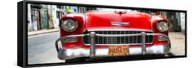 Cuba Fuerte Collection Panoramic - Detail on Red Classic Chevrolet-Philippe Hugonnard-Framed Stretched Canvas