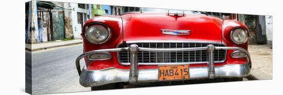 Cuba Fuerte Collection Panoramic - Detail on Red Classic Chevrolet-Philippe Hugonnard-Stretched Canvas