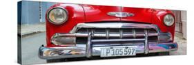 Cuba Fuerte Collection Panoramic - Detail on Red Classic Chevy-Philippe Hugonnard-Stretched Canvas