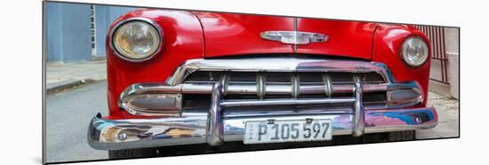 Cuba Fuerte Collection Panoramic - Detail on Red Classic Chevy-Philippe Hugonnard-Mounted Photographic Print