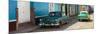 Cuba Fuerte Collection Panoramic - Green Cars in Trinidad-Philippe Hugonnard-Mounted Photographic Print