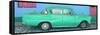 Cuba Fuerte Collection Panoramic - Green Classic Car in Trinidad-Philippe Hugonnard-Framed Stretched Canvas