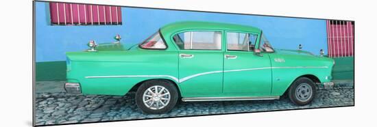 Cuba Fuerte Collection Panoramic - Green Classic Car in Trinidad-Philippe Hugonnard-Mounted Photographic Print