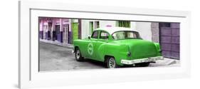 Cuba Fuerte Collection Panoramic - Green Taxi Pontiac 1953-Philippe Hugonnard-Framed Photographic Print