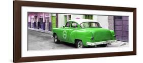 Cuba Fuerte Collection Panoramic - Green Taxi Pontiac 1953-Philippe Hugonnard-Framed Photographic Print