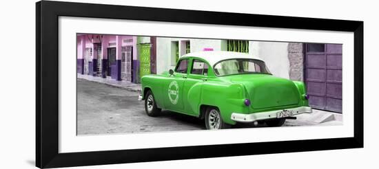 Cuba Fuerte Collection Panoramic - Green Taxi Pontiac 1953-Philippe Hugonnard-Framed Photographic Print