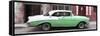 Cuba Fuerte Collection Panoramic - Green Vintage American Car-Philippe Hugonnard-Framed Stretched Canvas