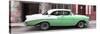 Cuba Fuerte Collection Panoramic - Green Vintage American Car-Philippe Hugonnard-Stretched Canvas