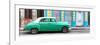 Cuba Fuerte Collection Panoramic - Green Vintage Car in Havana-Philippe Hugonnard-Framed Photographic Print