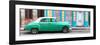 Cuba Fuerte Collection Panoramic - Green Vintage Car in Havana-Philippe Hugonnard-Framed Photographic Print