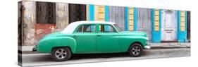 Cuba Fuerte Collection Panoramic - Green Vintage Car in Havana-Philippe Hugonnard-Stretched Canvas