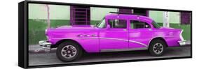 Cuba Fuerte Collection Panoramic - Havana Classic American Deep Pink Car-Philippe Hugonnard-Framed Stretched Canvas