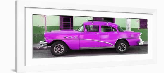 Cuba Fuerte Collection Panoramic - Havana Classic American Deep Pink Car-Philippe Hugonnard-Framed Photographic Print